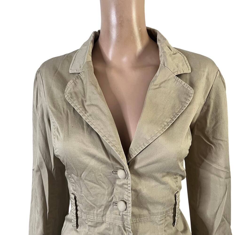 Sandro Blazer Jacket Womens Size Small Tan 5 button - Picture 4 of 10